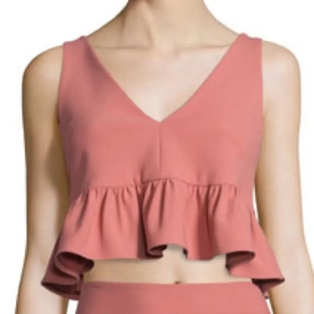 Elizabeth and James Peplum Crop Top Structured Medium Dusty Rose